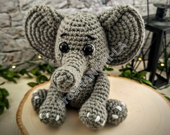 Crochet Elephant Amigurumi Pattern: stuffed animal toy (Digital Download)