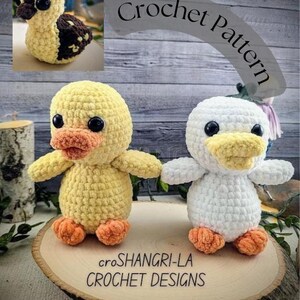 Duck and Duckling Crochet Pattern:  Amigurumi plush stuffed animal Digital Download Tutorial