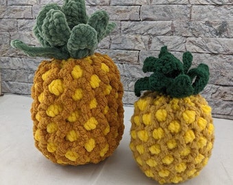 Padrão de crochê de abacaxi: brinquedo de pelúcia em formato de amigurumi (download digital)