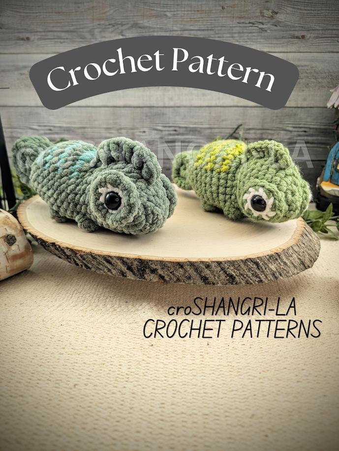 Crochet Small Chameleon Amigurumi Pattern: stuffed plush