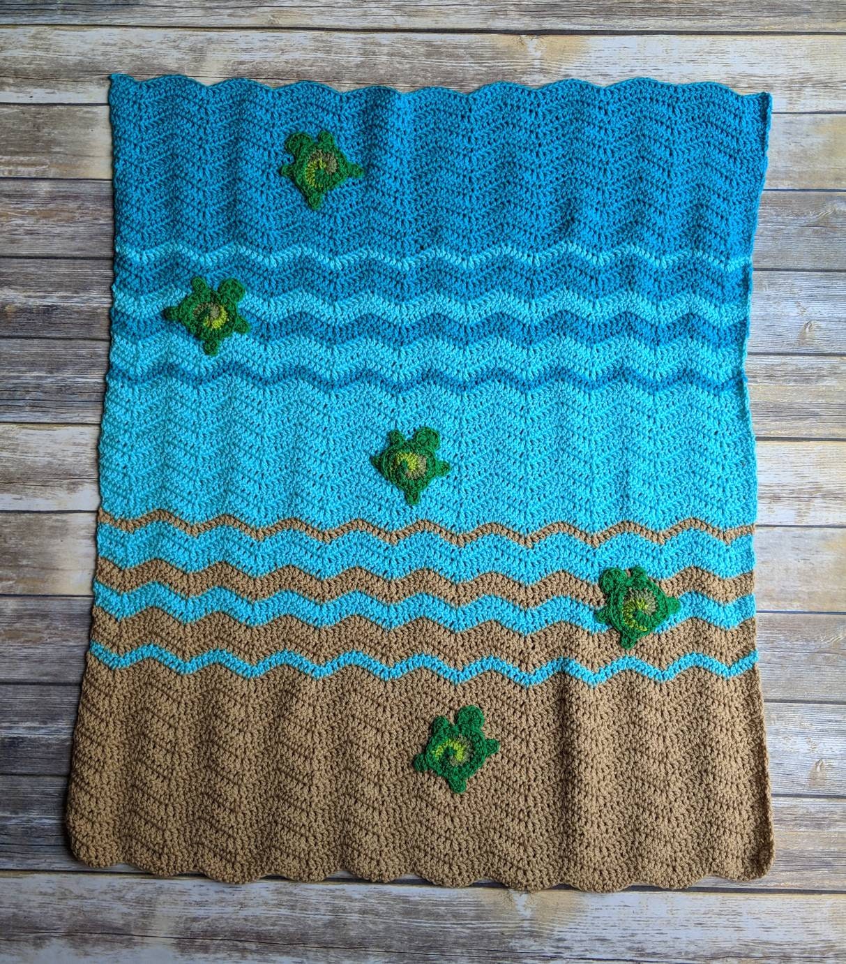 Sea turtle blanket crochet pattern sea turtle gifts beach Etsy