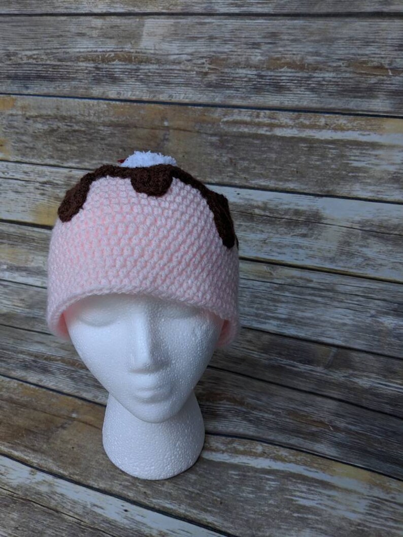 Ice Cream Sundae Crochet Hat Pattern Ice Cream Birthday Etsy