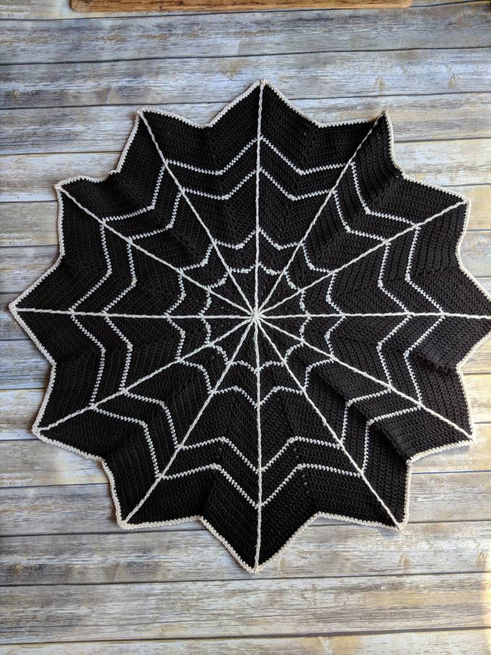 Spider Web Blanket Crochet Pattern Halloween Blanket Crochet Etsy
