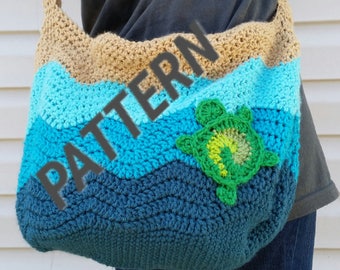 Meeresschildkröte Tasche häkeln Muster: Strandtasche (Digitaler Download)