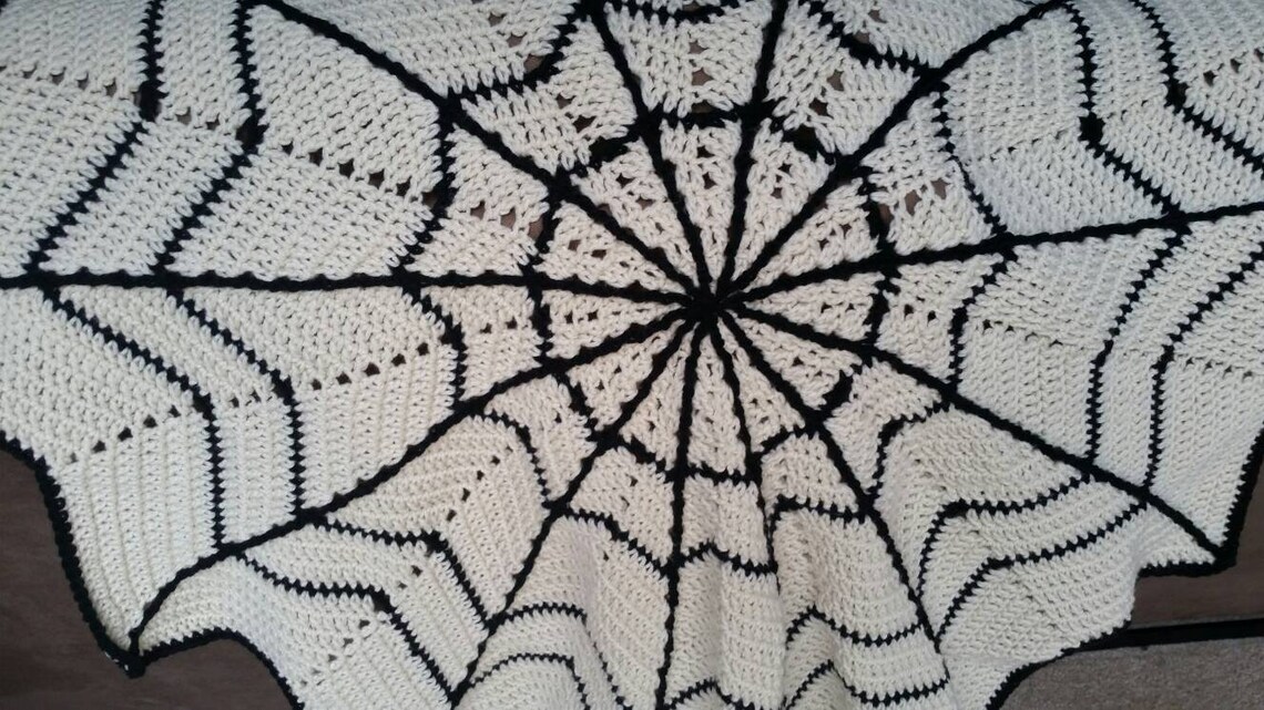 Spider  Blanket Crochet Pattern Halloween Blanket Crochet Etsy