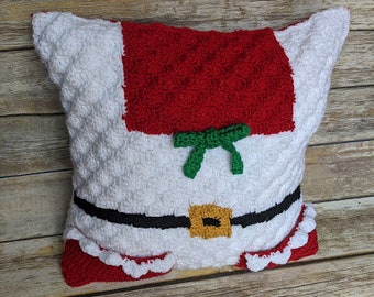 Mrs Claus pillow crochet pattern, Christmas pillow cover pattern, crochet christmas pillow pattern, christmas crochet pillow pattern