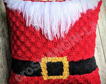 Santa Claus Pillow Crochet Pattern: Christmas Pillow Cover (Digital Download)