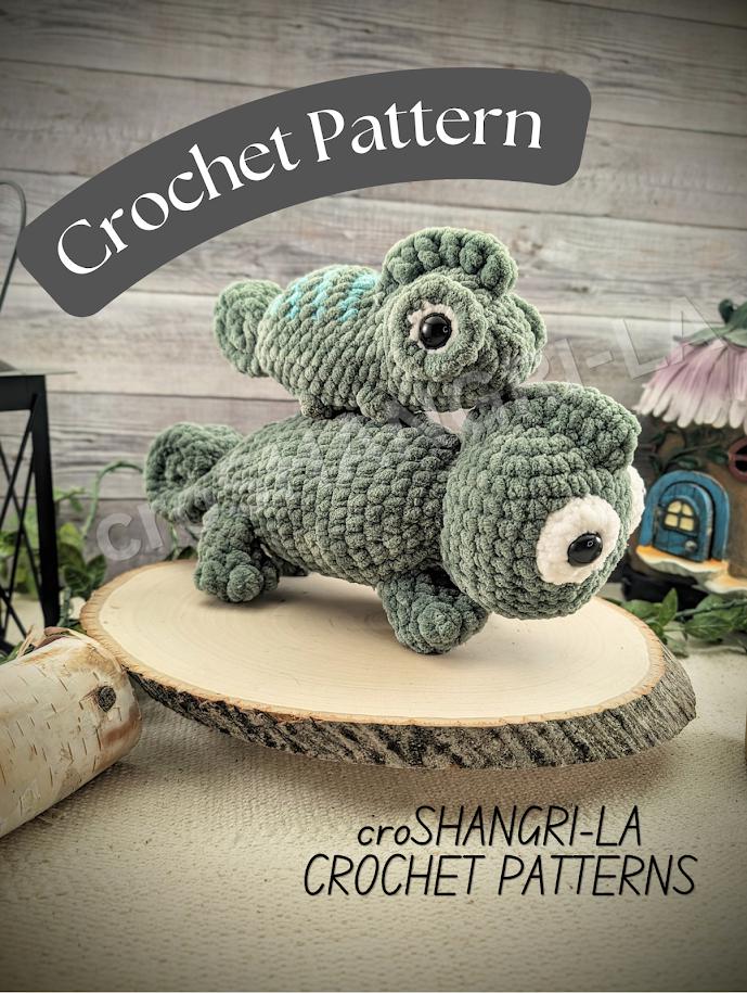 Crochet Chameleon Amigurumi Pattern Bundle: stuffed plush