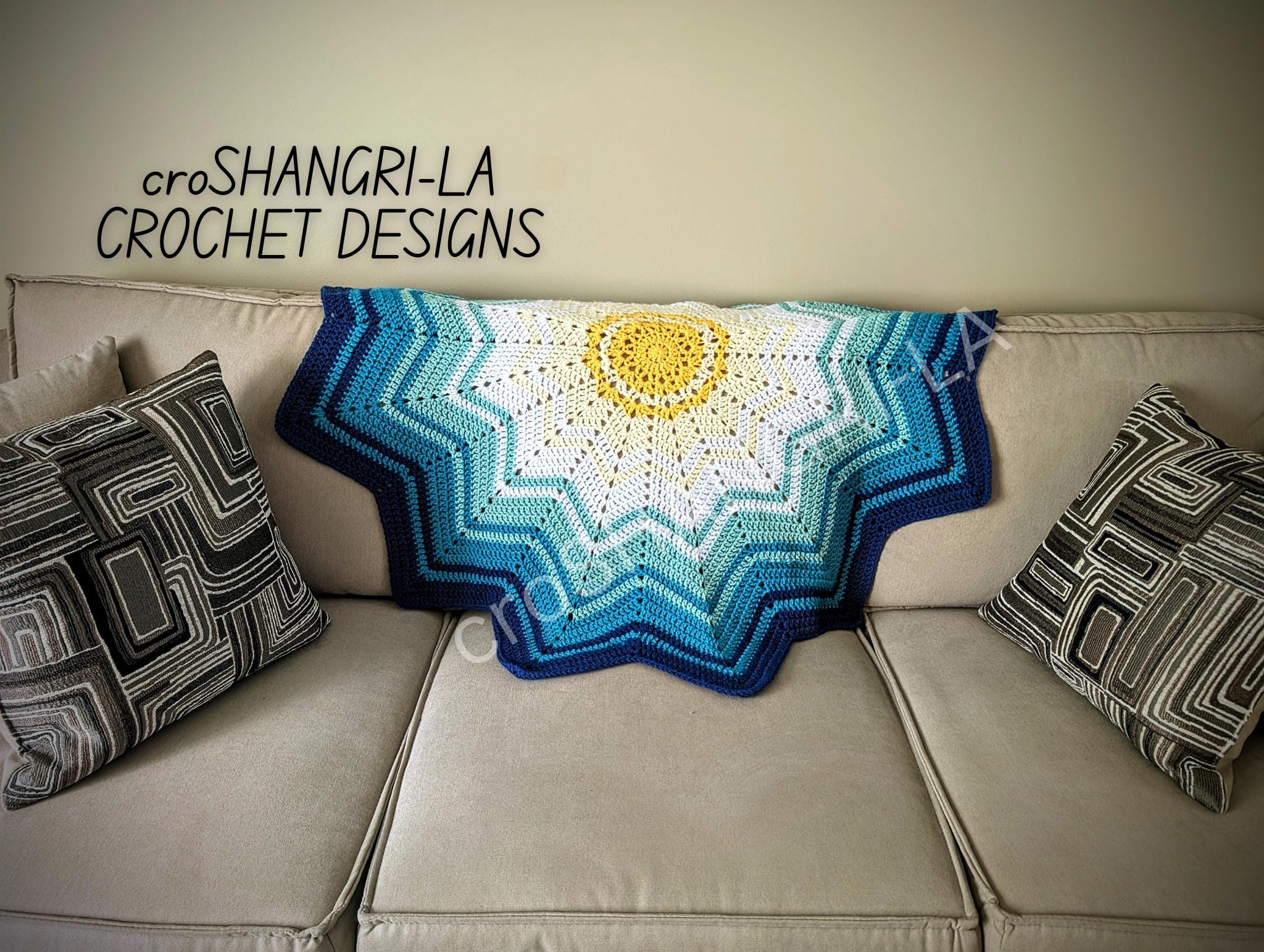 You Are My Sunshine Crochet Blanket Pattern Digital Download- Sun