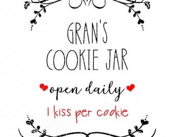 Gran's Cookie Jar Open Daily SVG cut file
