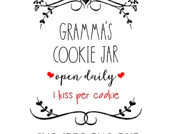 GRAMMA'S COOKIE JAR Open Daily svg dxf