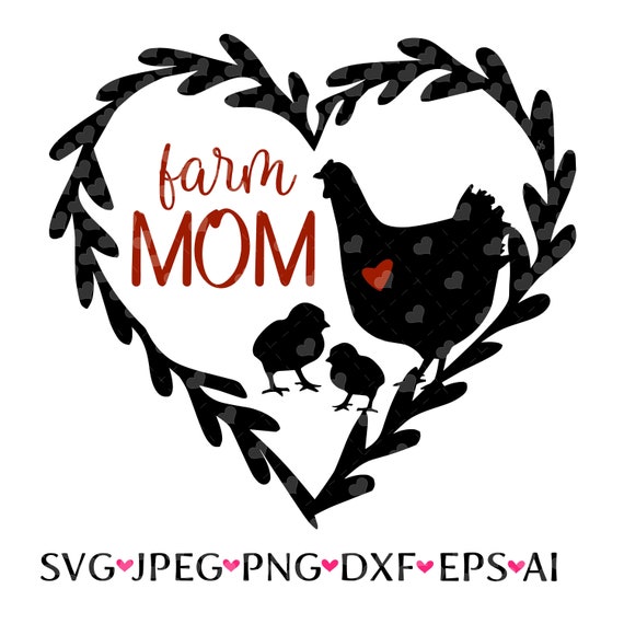 Download Farm Mom Laurel Heart Svg Cut File Farmhouse Etsy PSD Mockup Templates