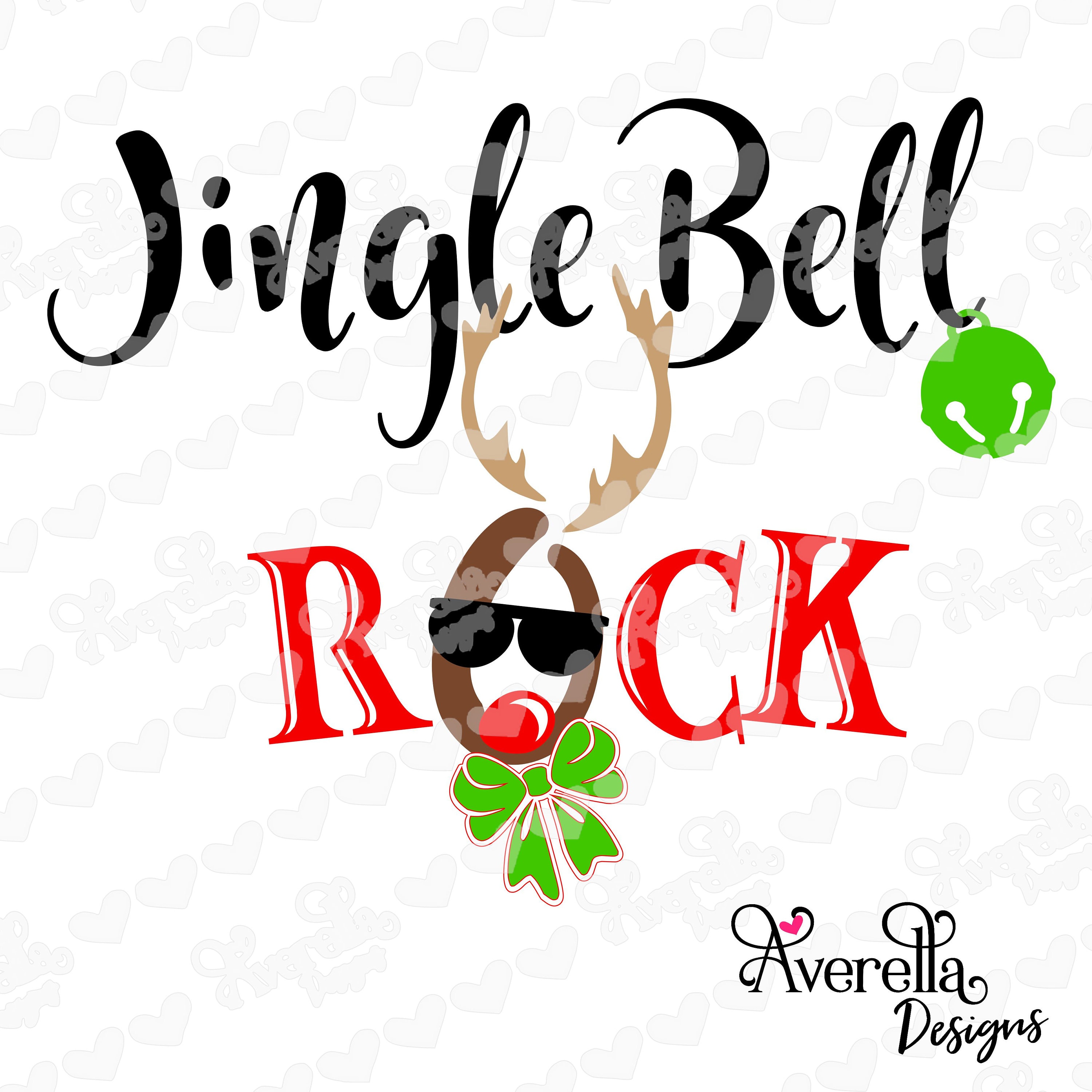 Download Jingle Bell Rock Reindeer SVG | Etsy