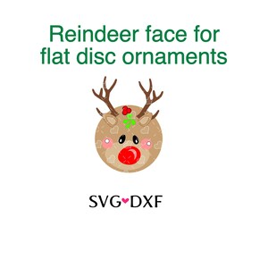 Reindeer Face file for Flat Disc Ornaments SVG DXF