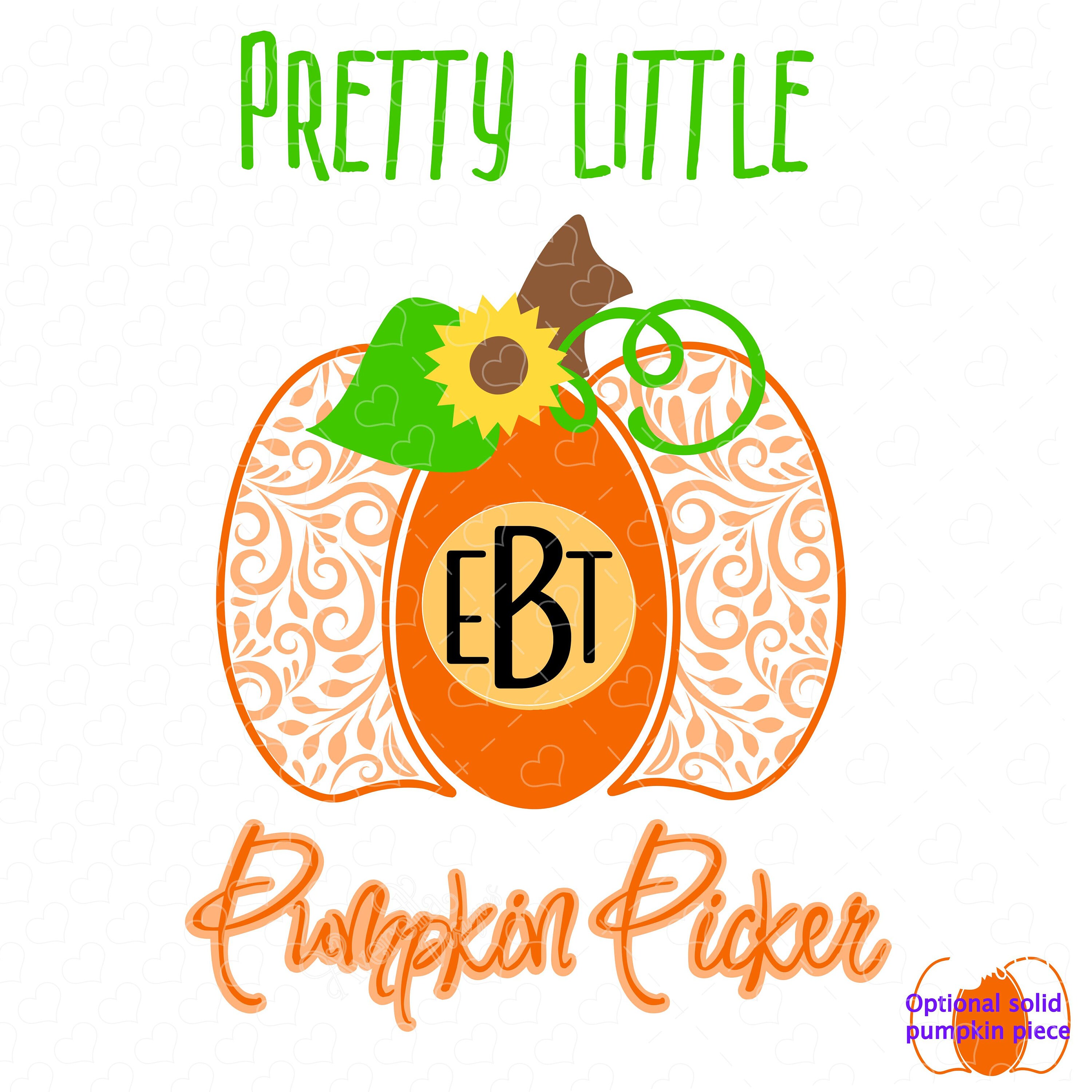 Download Pretty Little Pumpkin Picker monogram frame SVG | Etsy