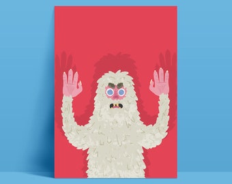 Boomy the Bigfoot - Abominable Snowman - Colourful Yeti Print