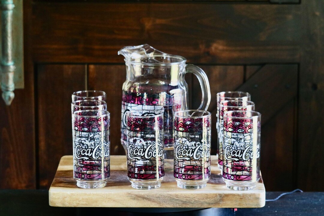 Vintage Libbey Coca-cola Pitcher Set, Pizza Parlor Tableware, Retro ...