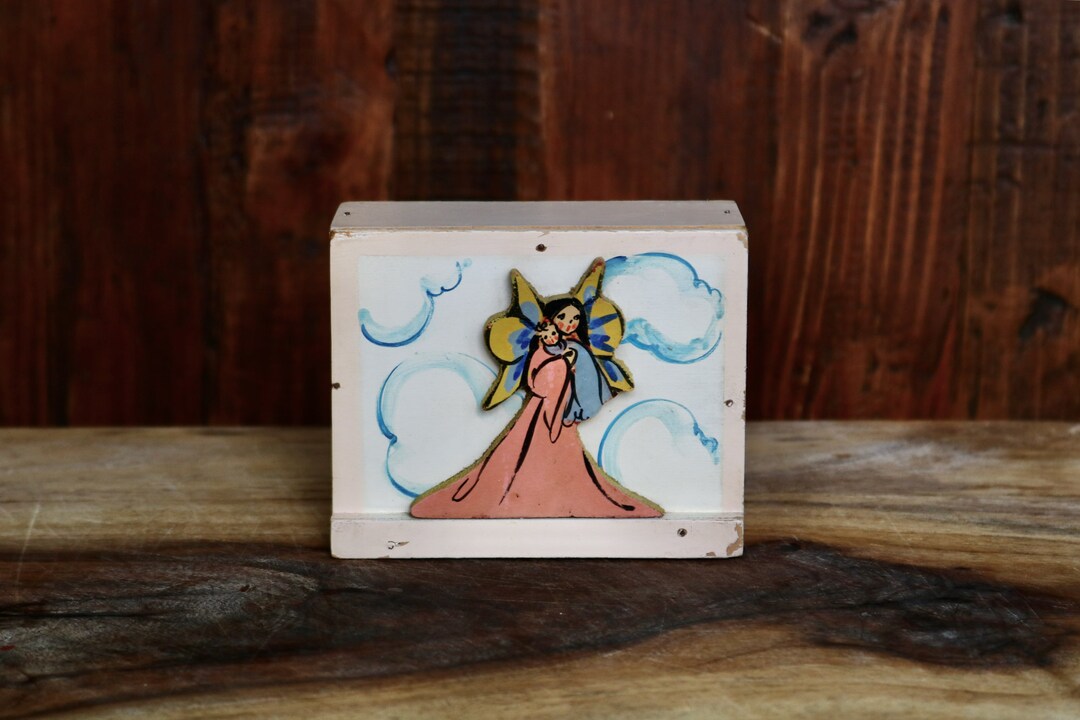 Vintage Angel Music Box Thorens Wooden Music Box Angel Etsy