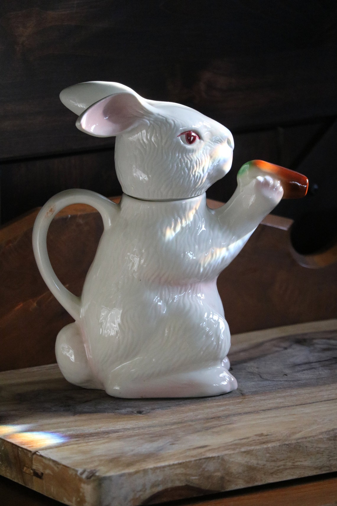 Bunny Teapot for Vintage Easter Decor. Ceramic Rabbit Holding Etsy