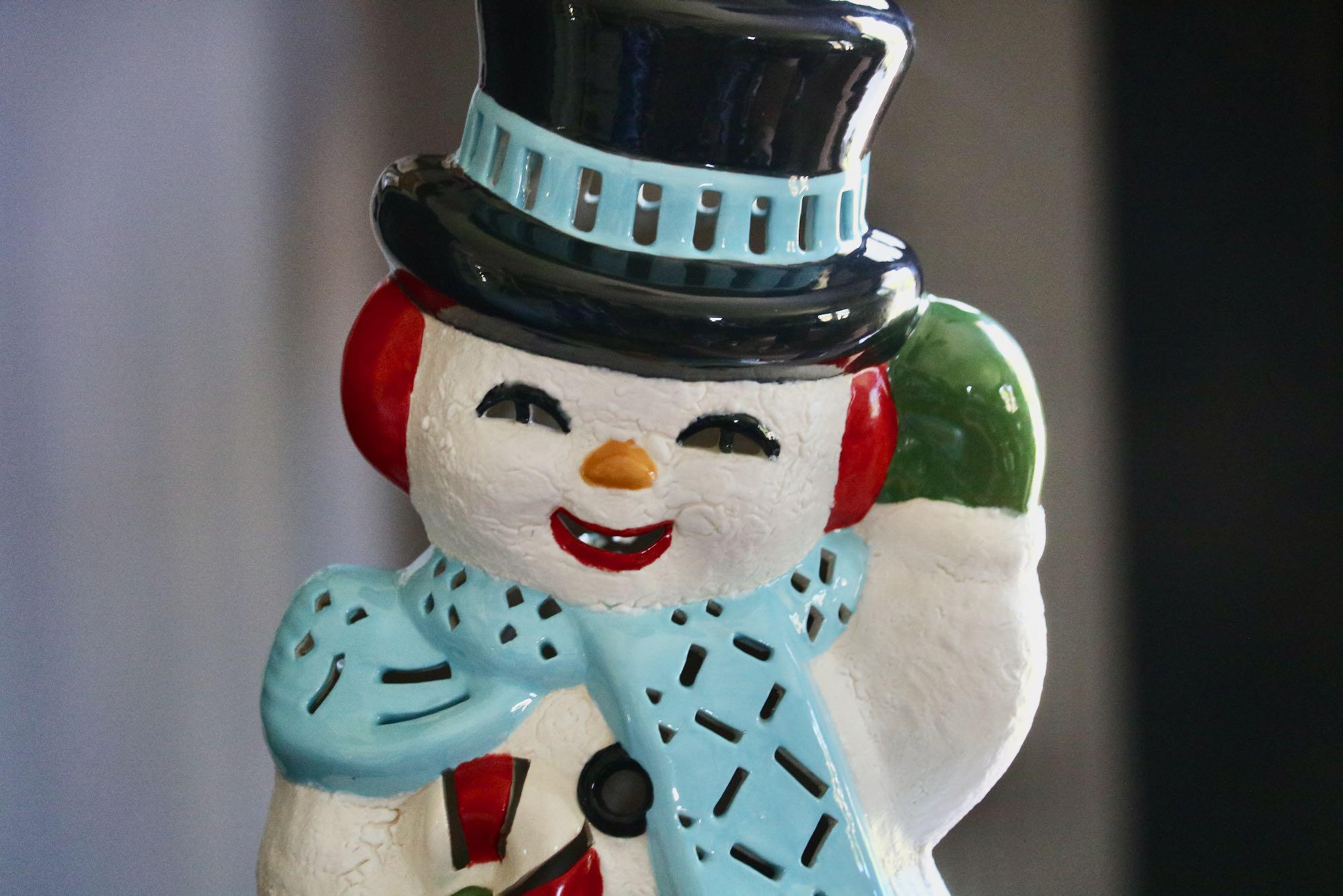 Snowman with LED Color Changing Snowball Set of 4
