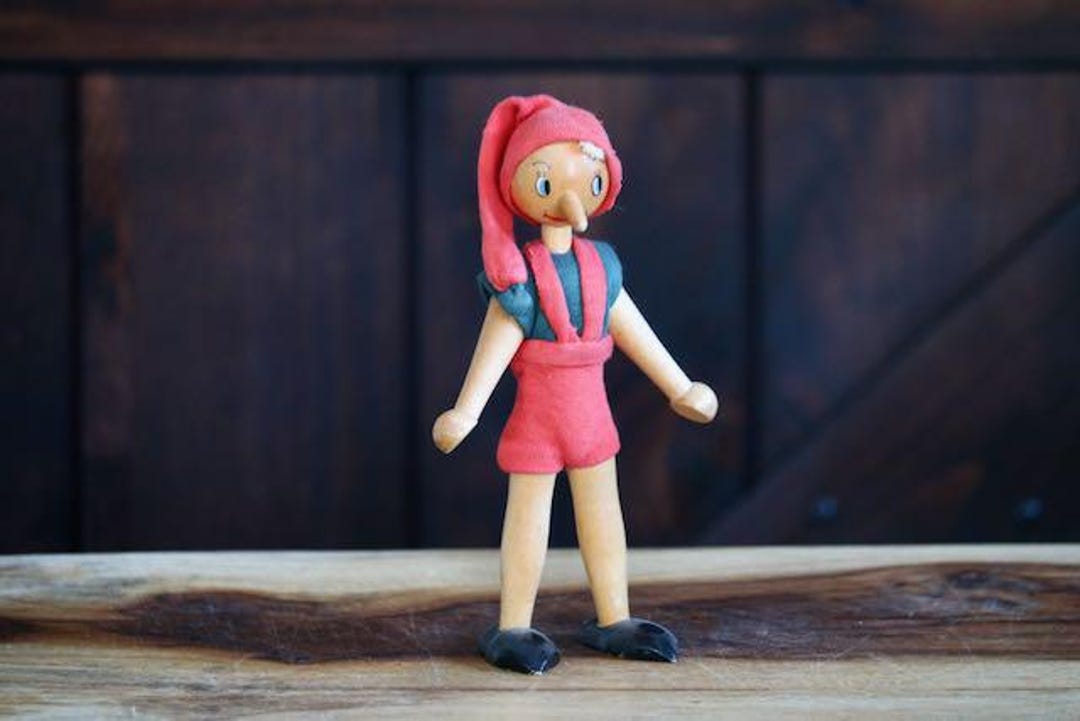 Vintage Pinocchio Doll, Cute Kitschy Toy! Rustic Wooden Pinocchio ...