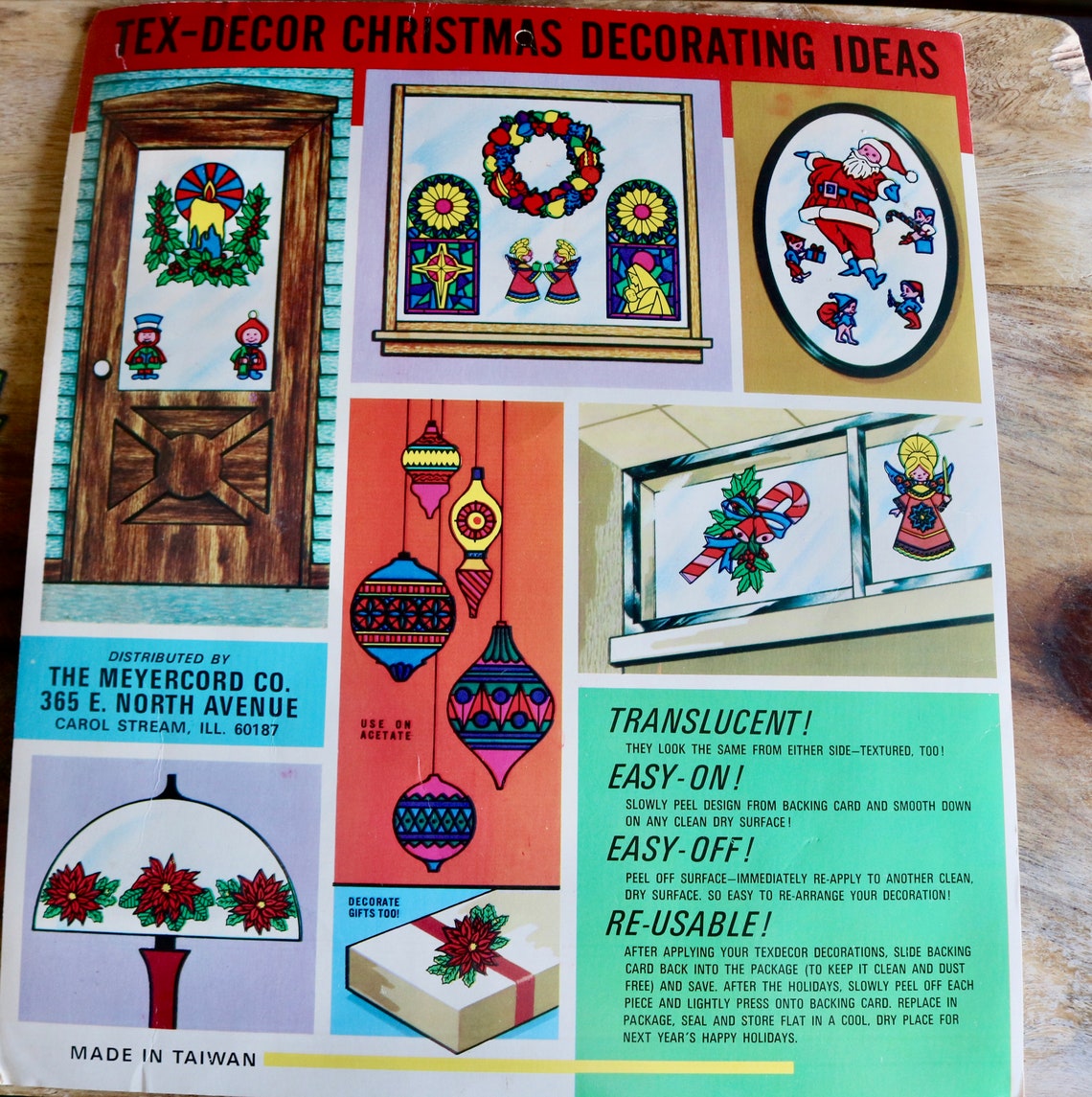 Christmas Window Clings for Vintage Holiday Decor 5 ReUsable Etsy