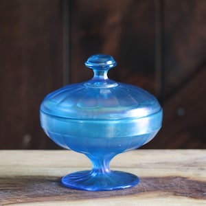 Blue Fenton Candy Dish With Lid - Etsy