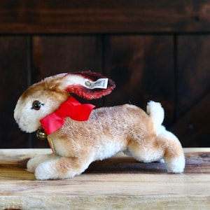 Vintage Steiff Plush Bunny, Cute Stuffed Animal, Running
