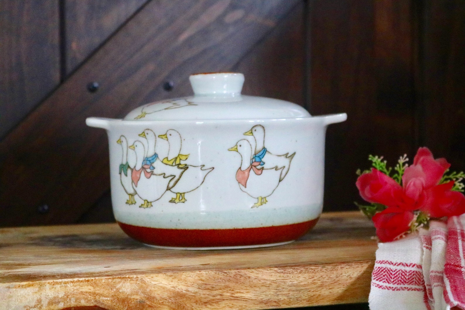 Vintage Duck Casserole for Farmhouse Decor Otagiri Stoneware Etsy