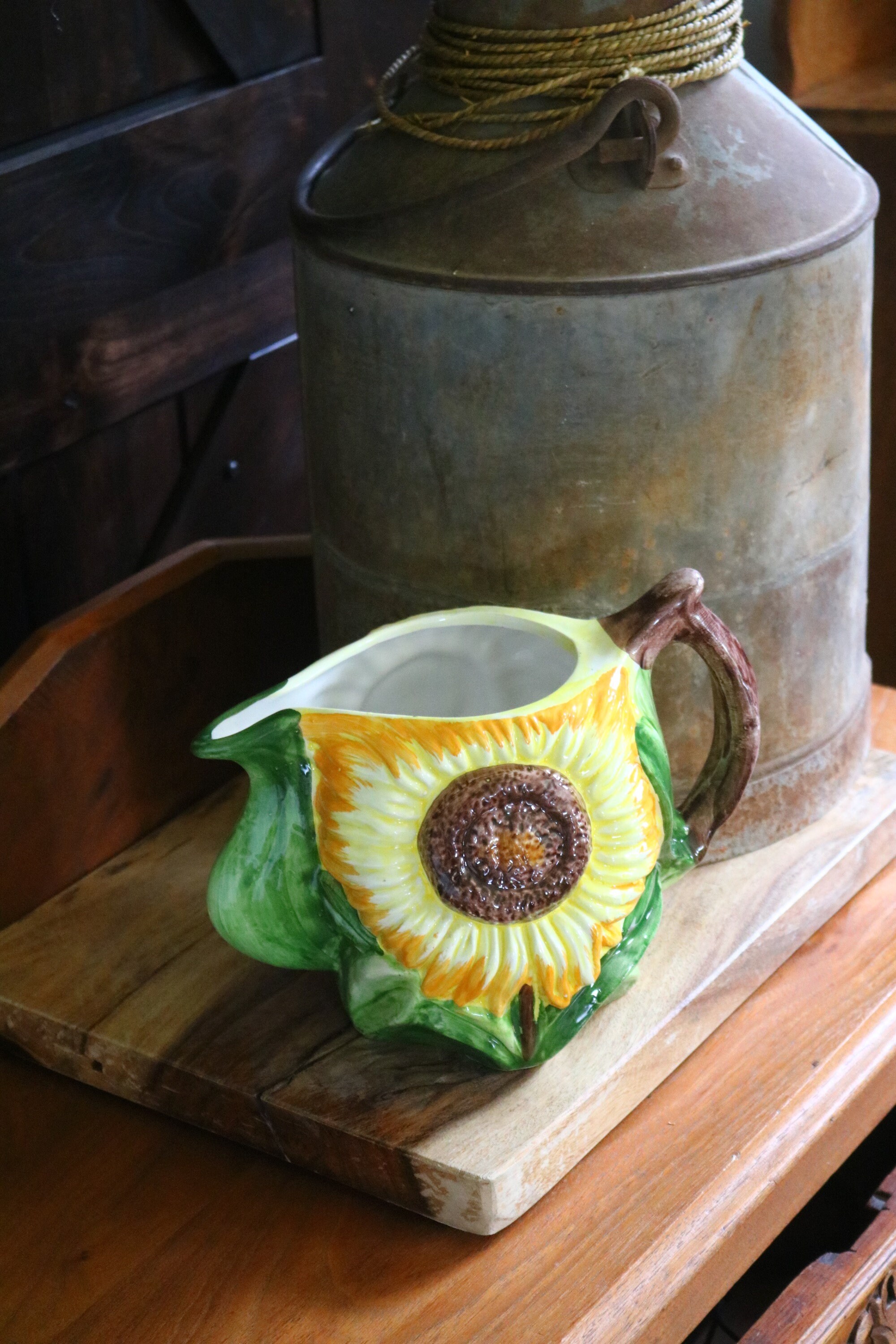 Vintage Sunflower Pitcher for Summer Kitchen Decor Ceramic | Etsy