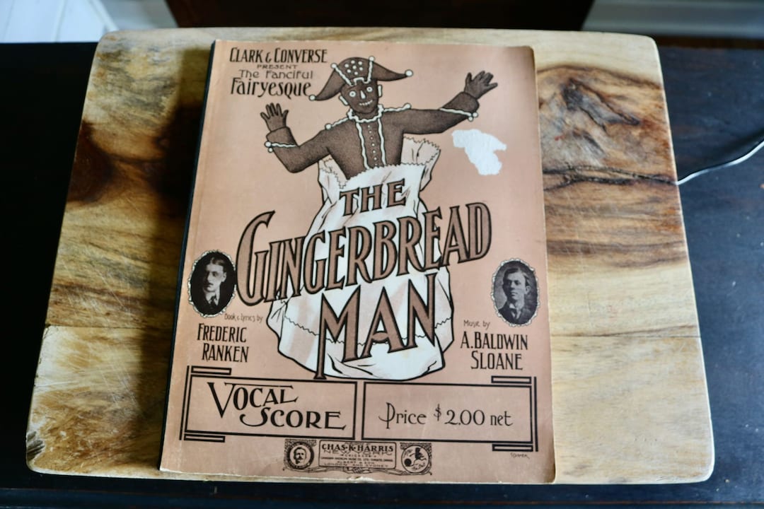 Vintage Gingerbread Man Vocal Score Music Book the Fanciful Etsy