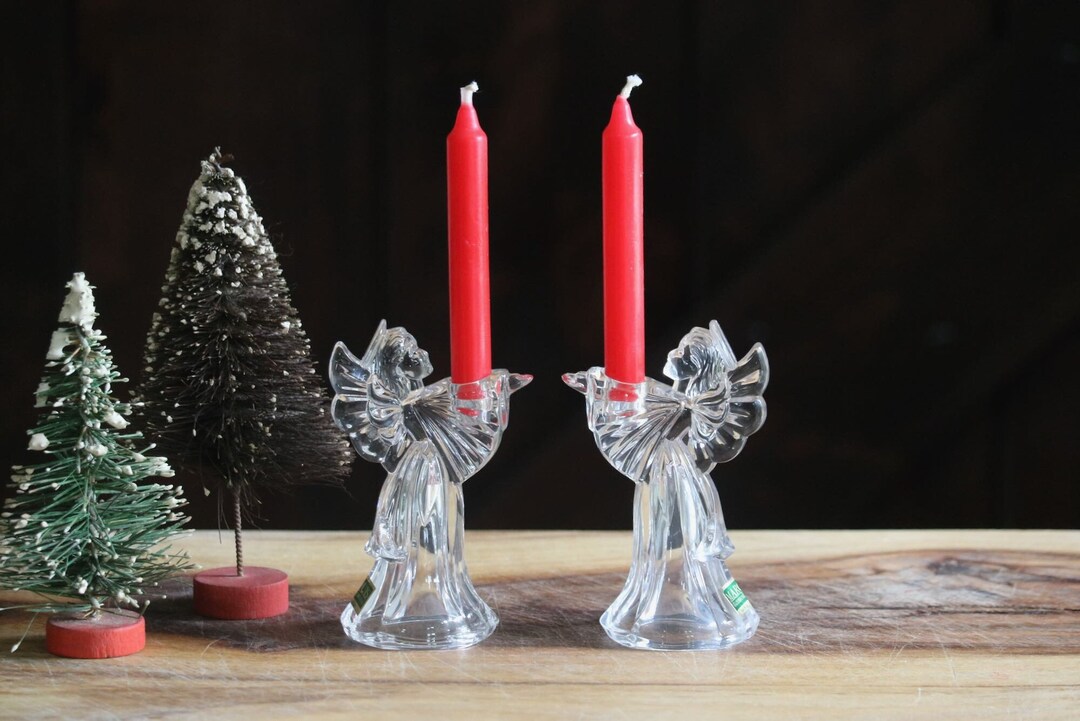 Vintage Marquis Waterford Crystal Angel Candleholders, Retro Holiday ...