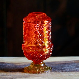 工芸品 Amberina Red amber Lamp Shade Vintage Amberina Red Orange Art Glass Candle Jar Shade | eBay