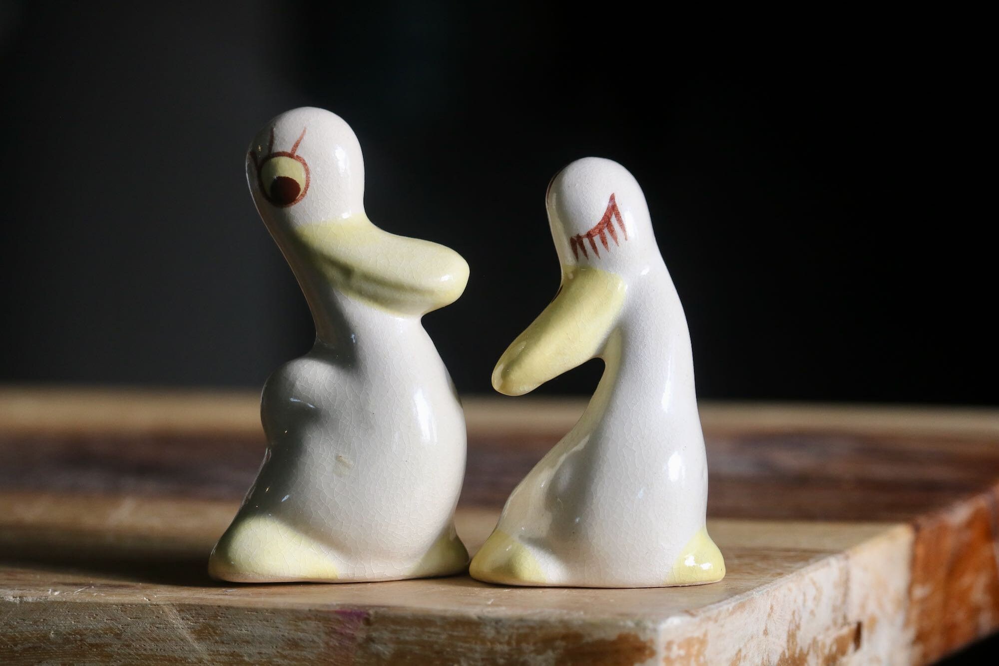 Vintage Ceramic Duck Figurines, Retro Collectible California