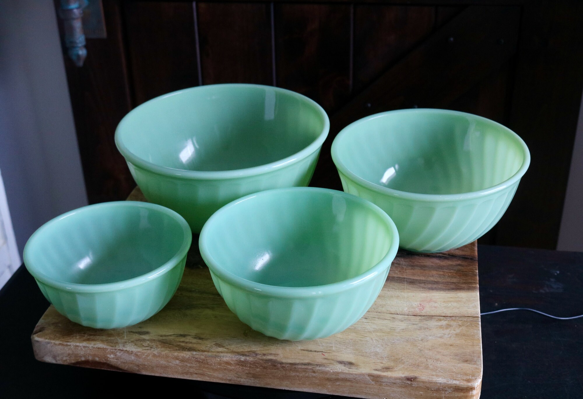 Vintage Fire King Jadeite Nesting Bowls for Retro Kitchen Etsy