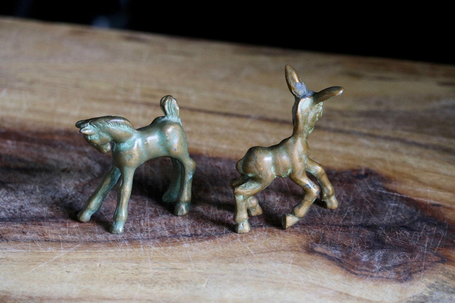 Vintage Brass Donkey Figurine for Collector. Comes with Horse Etsy