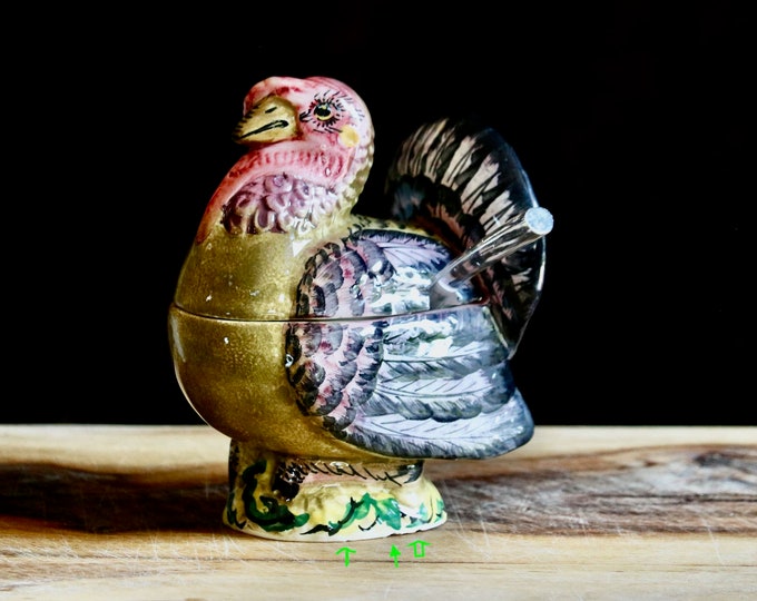 Vintage Turkey Gravy Boat, Cute Thanksgiving Tableware, Ceramic Tom
