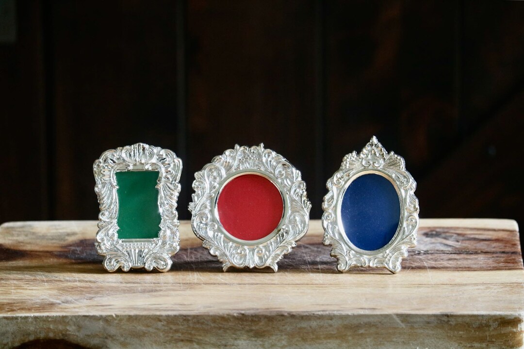 Vintage Lillian Vernon Silver Plated Picture Frames, Set of 3 Boxed