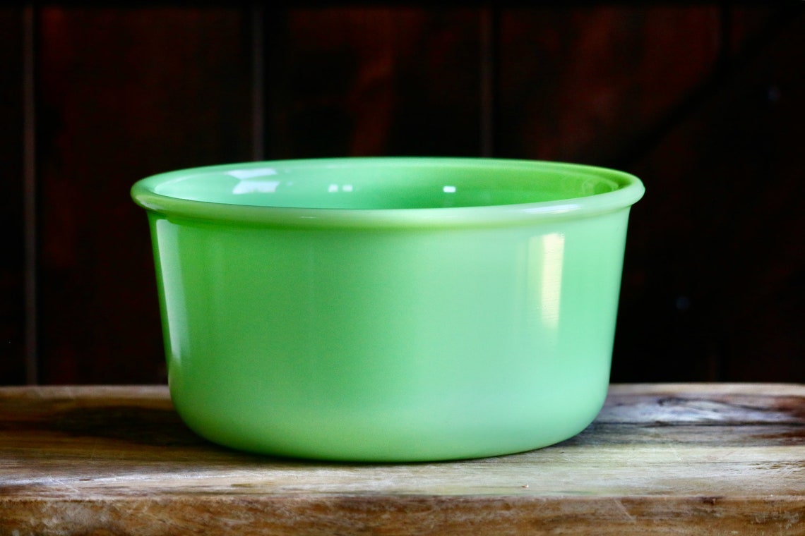 Large Vintage Jadeite Mixing Bowl for Retro Kitchen Decor Etsy