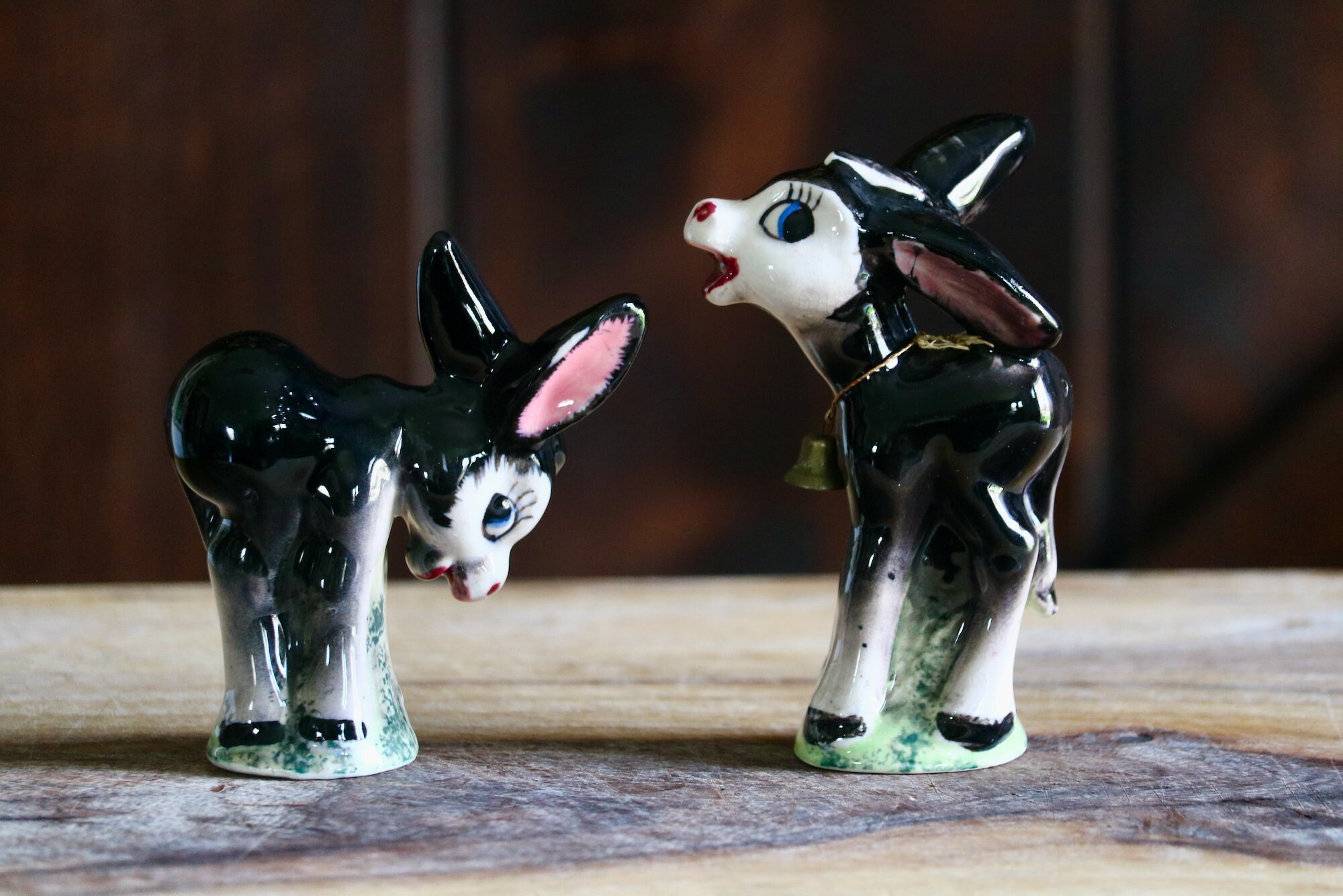Vintage Donkey Salt and Pepper Shakers for Retro Kitchen Etsy