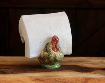 Lefton Turkey Napkin Holder, Vintage Thanksgiving Decor, Turkey Shaped Holiday Tableware, Gift for Collector, Grannycore Kitsch