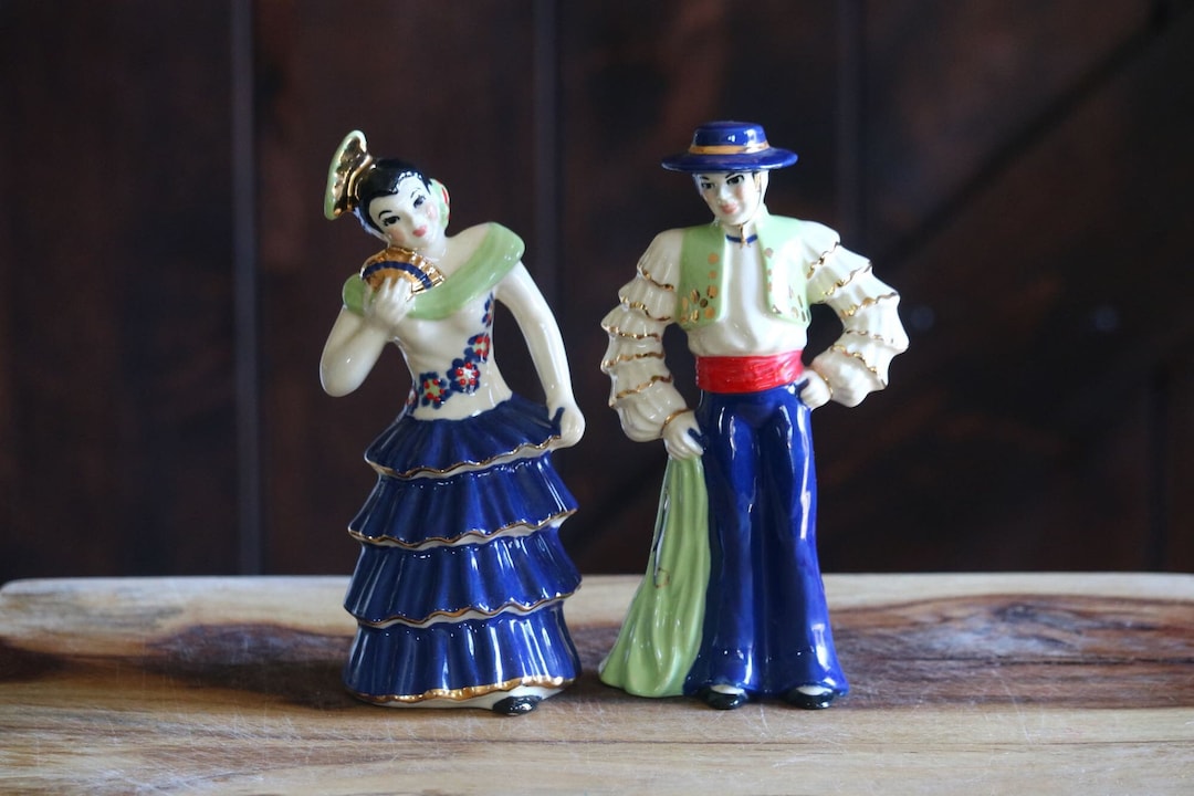 Vintage Flamenco Dancer Figurines, Kitschy Summer Decor, Cute Spanish