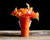 Vintage Anchor Hocking Fire King Art Deco Vitrock Vase for Spring Decor, Pretty Fun Orange Flower Vase, Gift for Hostess, Grannycore Kitsch