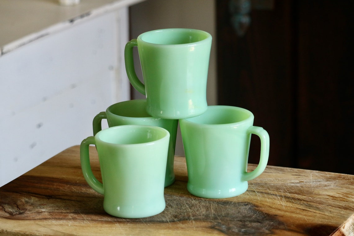 Fire King Jadeite Mugs for 1950s Kitchen Decor Green Milk Etsy