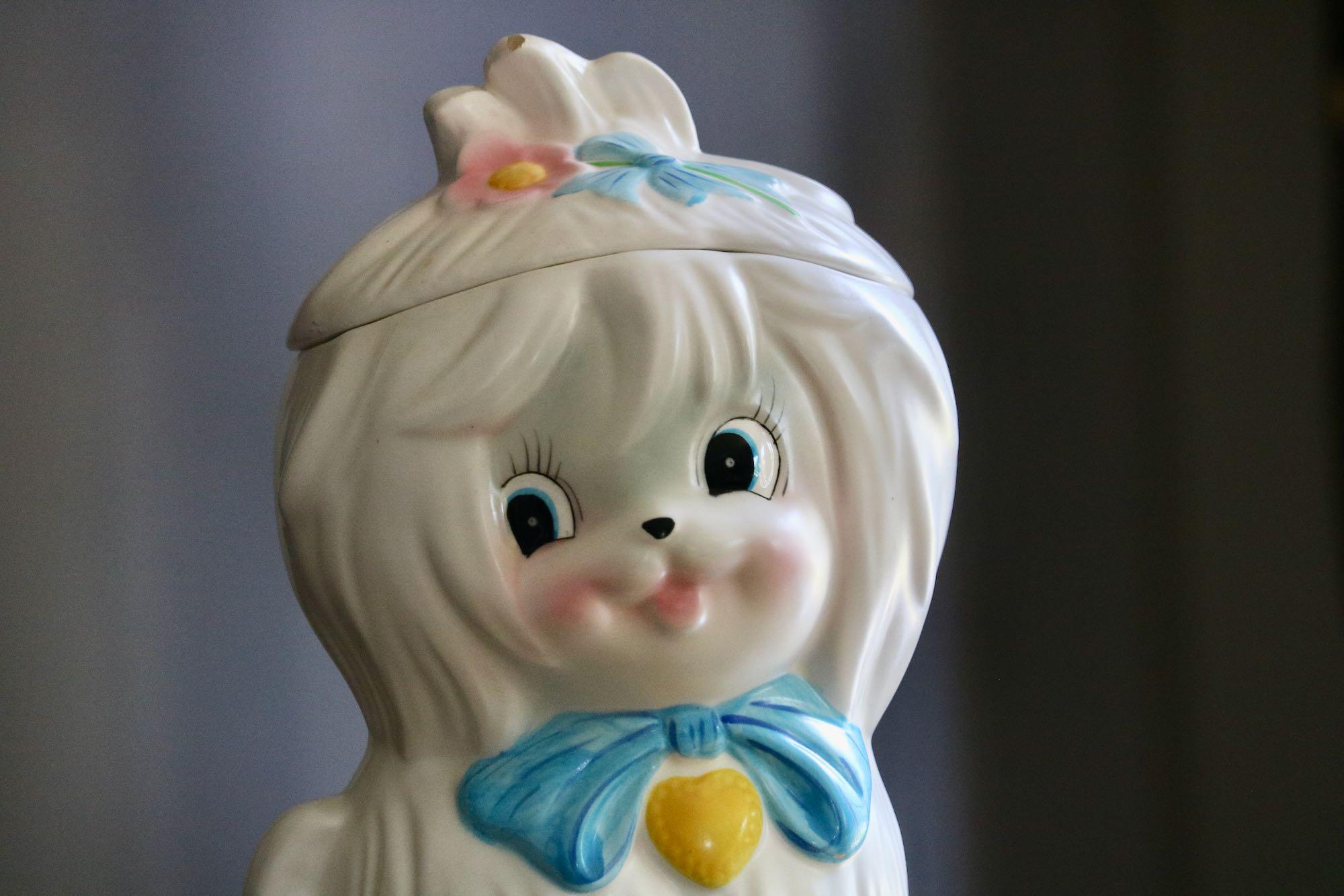 Vintage Lefton Mr Toodles Cookie Jar, Kitschy Retro Kitchenalia