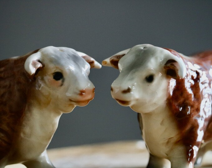Vintage Hereford Cow Salt & Pepper Shakers for Farmhouse Etsy