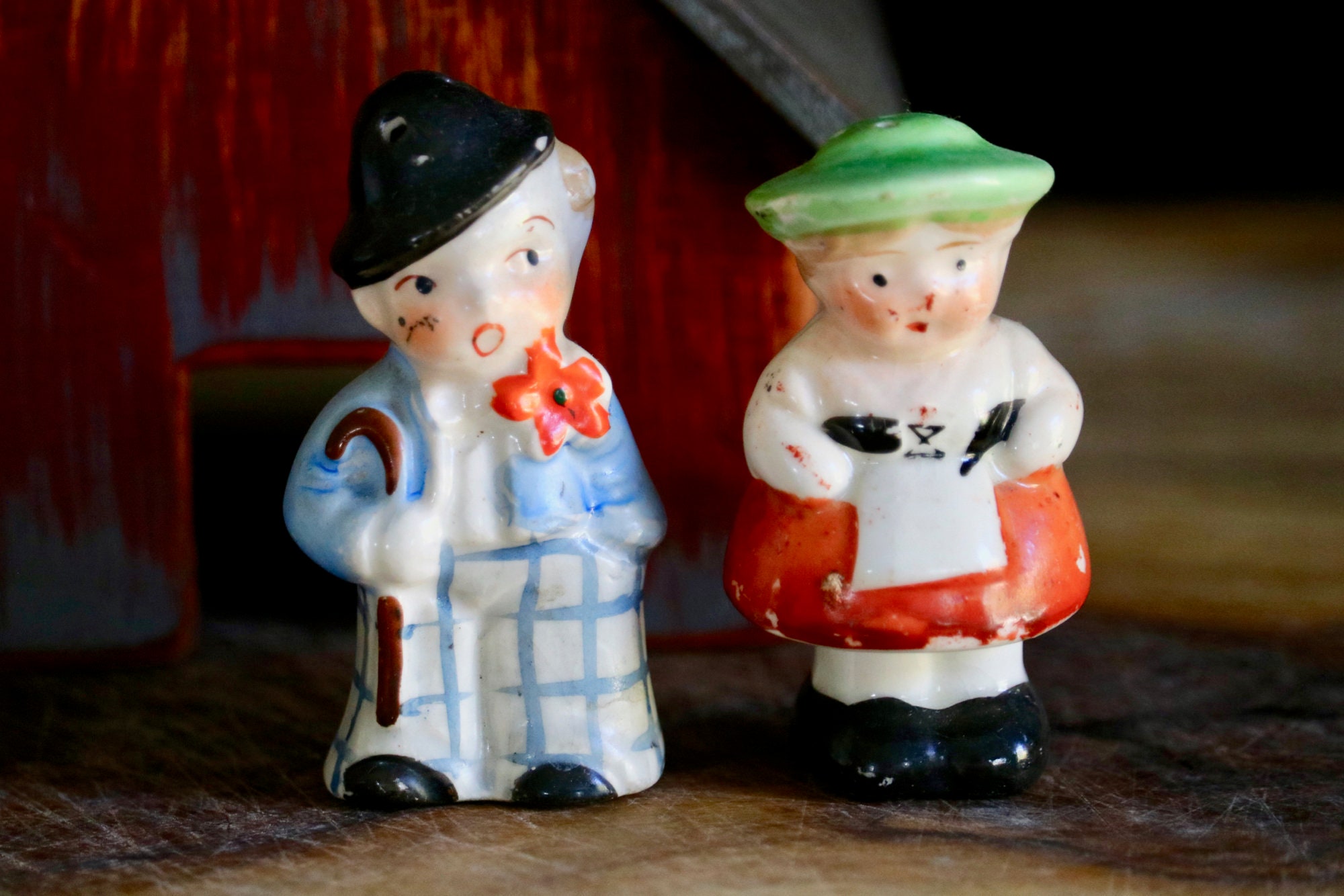 Vintage Boy and Girl Salt and Pepper Shakers for Retro Kitchen Etsy