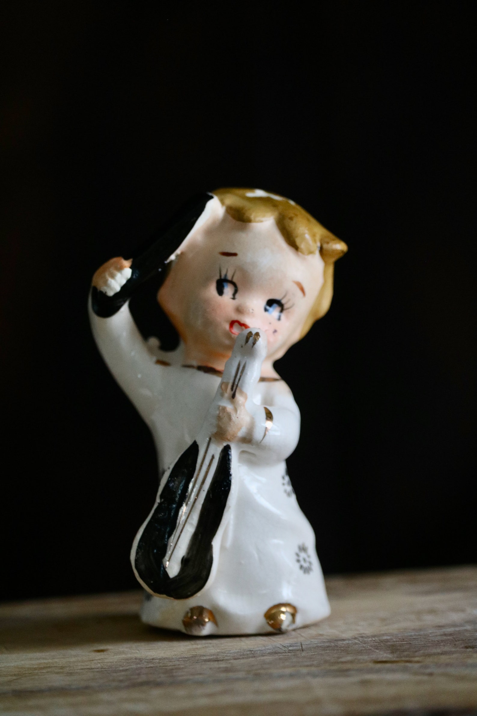 Vintage Boy Figurines Playing Musical Instruments. Boy with Etsy
