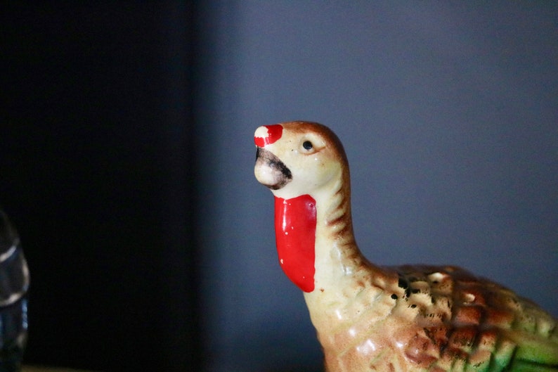 Thanksgiving Table Decor Chippy Farmhouse Decor Tom Turkey and Hen Shakers Salt and Pepper Shakers