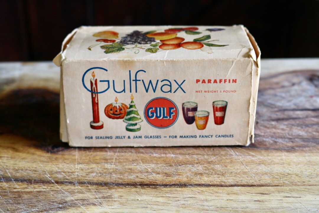Vintage Gulfwax Paraffin Wax 1 Pound Vintage Box Gulf Oil Advertising  Canning Candles Candlemaking Craft Supplies 
